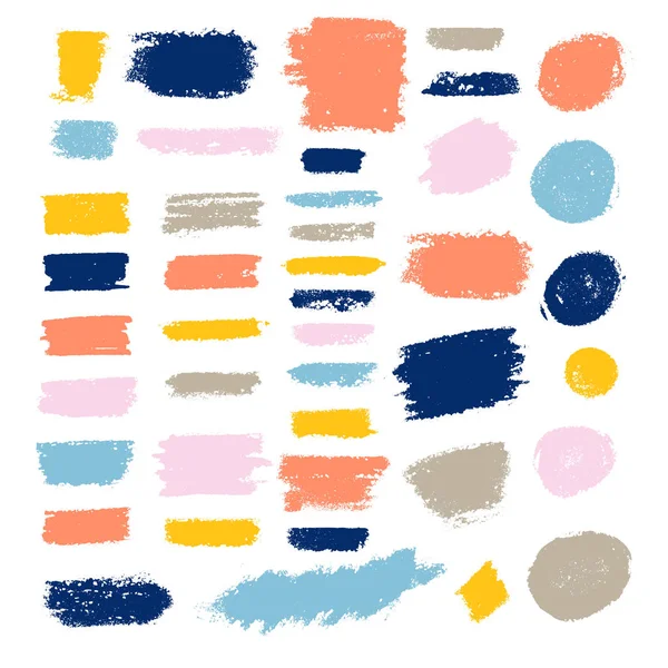 Vector set of brush strokes — Stock Vector