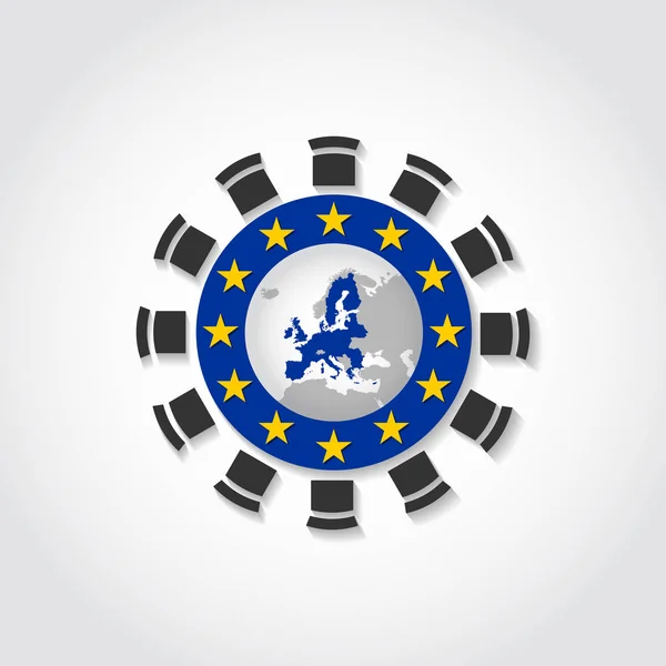 Unión Europea reunión de mesa redonda icono de la asamblea de conferencia — Vector de stock