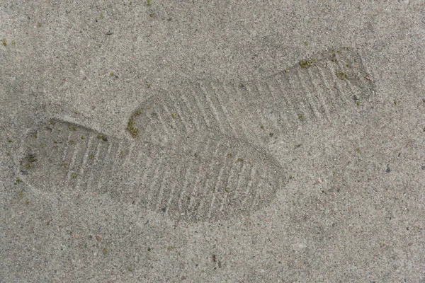 Shoeprints Sidewalk Cement — Stock Photo, Image