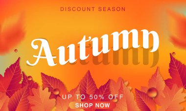 Sonbahar yaprakları ile sonbahar satış afiş arka plan