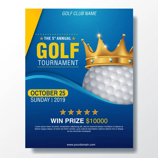 Golf turnuva poster şablonu. El ilanı tasarımı