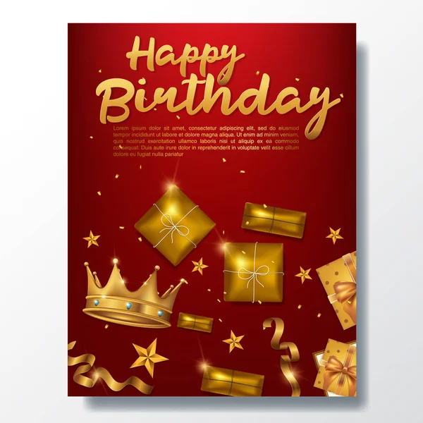 Ilustración Para Tarjeta Feliz Cumpleaños — Vector de stock