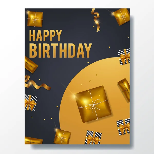 Ilustración Vectorial Una Tarjeta Felicitación Feliz Cumpleaños — Vector de stock