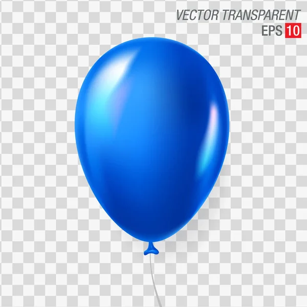 Ярко Голубой Воздушный Шар Прозрачном Фоне — стоковый вектор