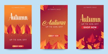 Sonbahar satış afiş, vektör, illüstrasyon