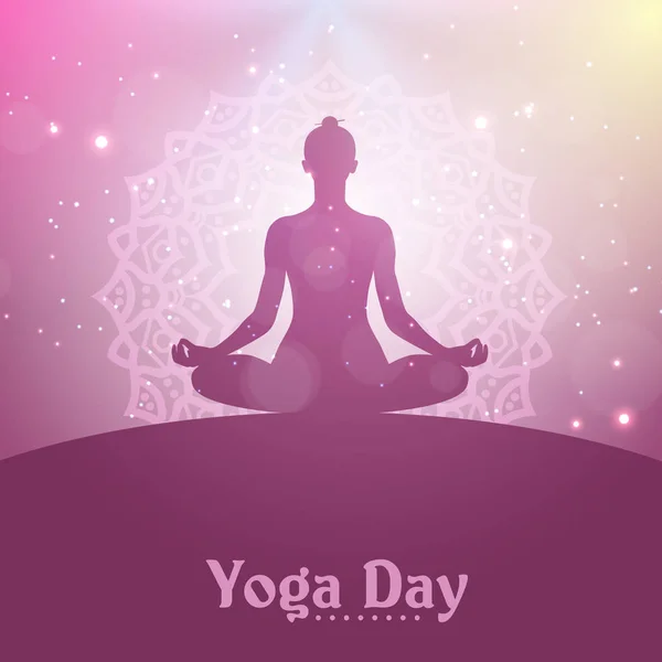 Astratto Giorno Yoga Sfondo Vettoriale Illustrazione — Vettoriale Stock
