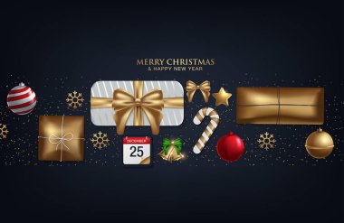 Noel arka plan christmas dekorasyon ile vektör çizim