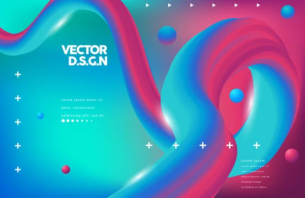 液体色背景デザイン 流体のグラデーション図形構成 未来的なデザインのポスター — ストックベクタ