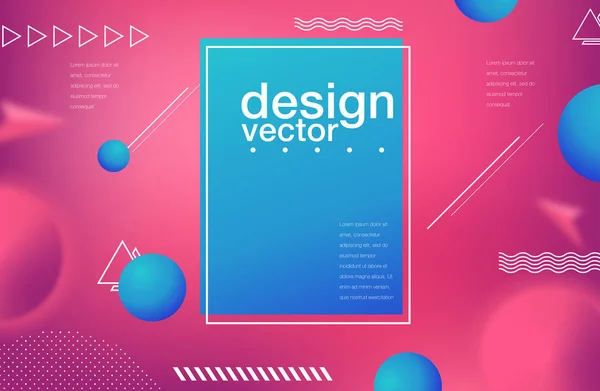 Vector Formgivningsmall Och Illustration Trendigt Ljusa Lutning Färger Med Abstrakt — Stock vektor