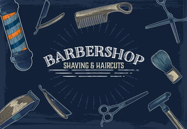 Handgezeichnetes Barbershop Banner — Stockvektor