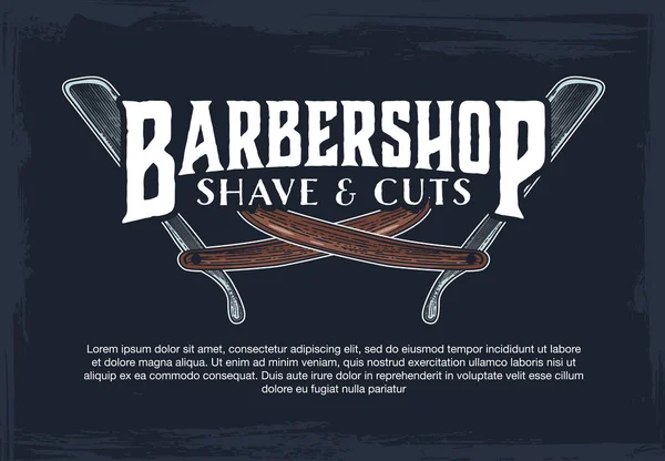 Handgezeichnetes Barbershop Banner — Stockvektor