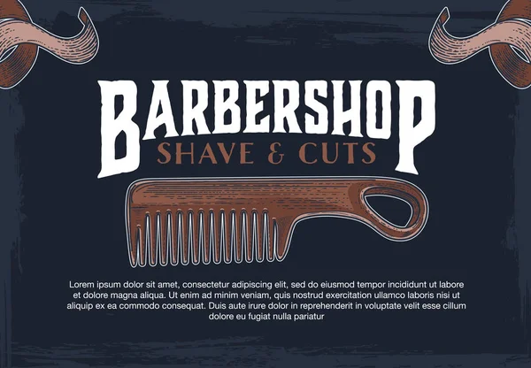 Handgezeichnetes Barbershop Banner — Stockvektor