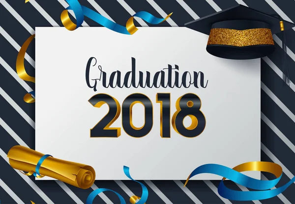 vektör çizim 2018 mezun bir sınıfı