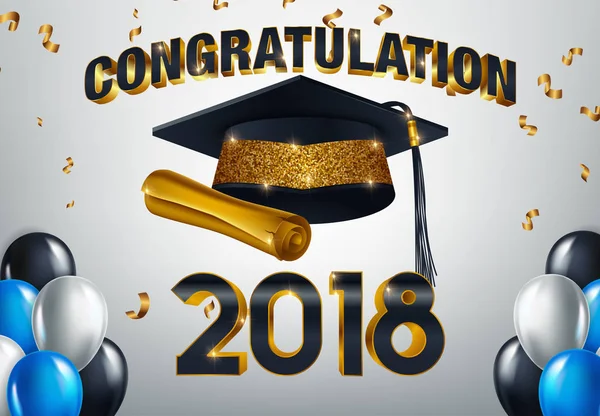 vektör çizim 2018 mezun bir sınıfı