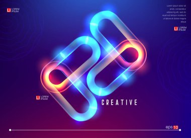 Fütüristik yatay vektör degrade Neon arka plan