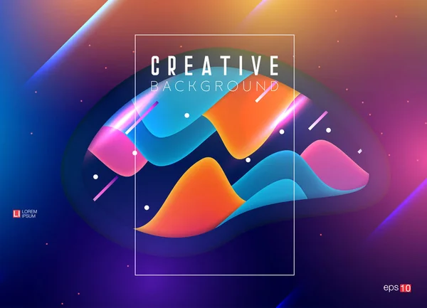 Metin ve bilgi için soyut poster. Geometrik şekiller ve neon glow