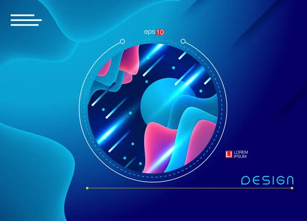 Futuristische Horizontale Vektorgradienten Neon Hintergrund — Stockvektor