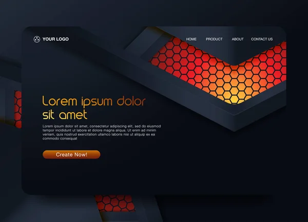 Neue Trendige Landing Page Website Vektor Template Design — Stockvektor