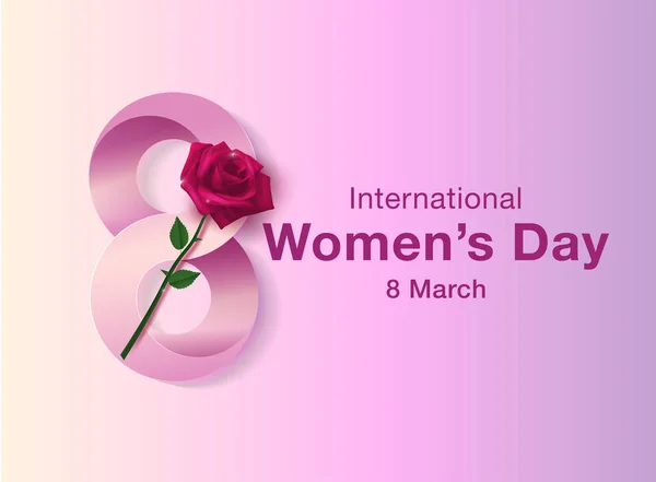 Banner Logo International Women Day Pink Background — Stock Vector