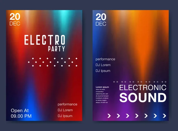 Elektronisches Musikfest Und Elektro Sommerposter Moderner Club Partyflyer Abstrakte Gradienten — Stockvektor