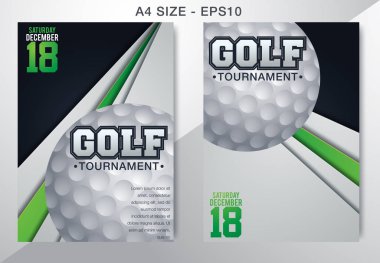 Golf turnuva poster şablonu el ilanı