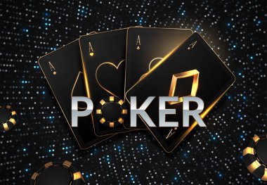 casino fişleri, kartlar ve metin için yer illüstrasyon