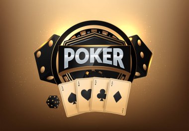 Online Büyük yuvaları casino afiş, oynamak için düğmesine dokunun. Uçan paralar ve poker kartları. Oyun için ekran. Vektör çizimi