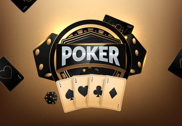Banner, φόντο για διαφημιστικά παιχνίδια σε καζίνο, πόκερ — Διανυσματικό Αρχείο