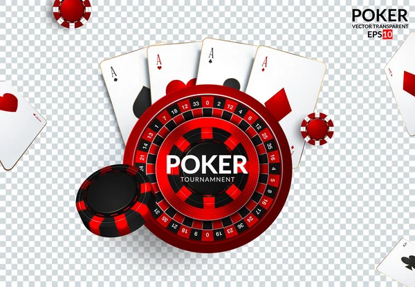 Kaszinó design elemek póker zseton, kártya és a craps. Poker jelvény — Stock Vector
