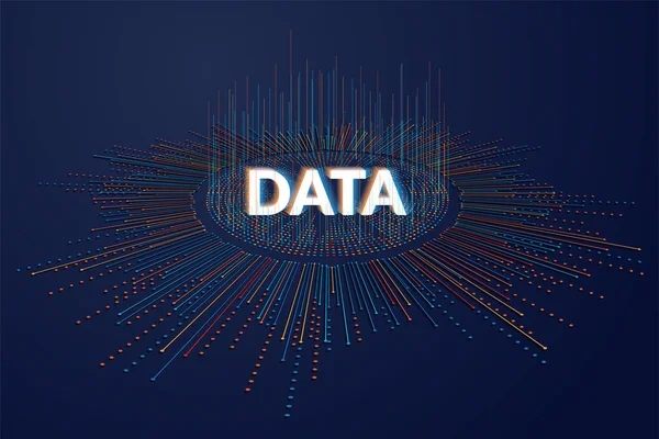 Vector absztrakt 3D nagy adatok visualization. Futurisztikus infographics esztétikai tervezés — Stock Vector