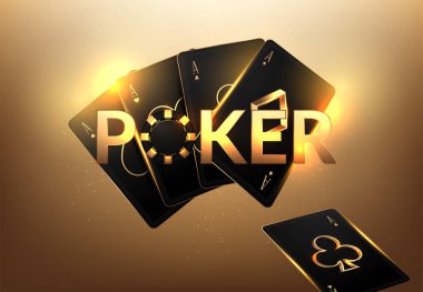 Online Büyük yuvaları casino afiş, oynamak için düğmesine dokunun. Uçan paralar ve poker kartları. Oyun için ekran. Vektör çizimi