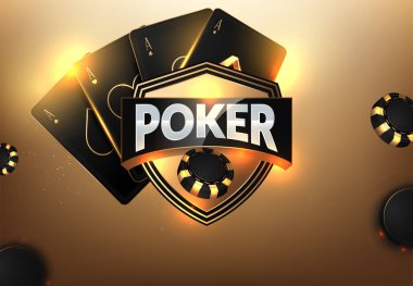 casino fişleri, kartlar ve metin için yer illüstrasyon