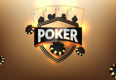 casino fişleri, kartlar ve metin için yer illüstrasyon