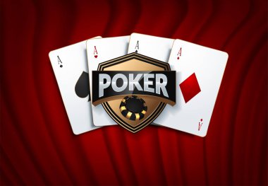 Casino kumar, rulet tekerlek ve zar, şans ve kazanmak. Vektör oyun kartları ve poker fişleri