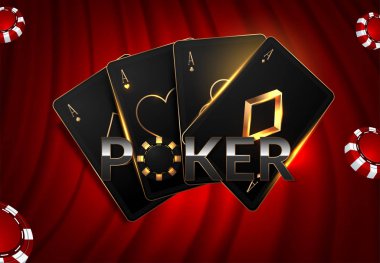 casino fişleri, kartlar ve metin için yer illüstrasyon