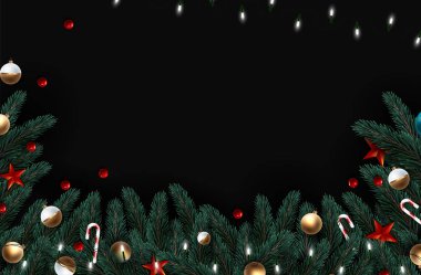 Ahşap arka plan, vektör çizim üzerinde Noel ağacı dalları