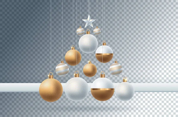 Design de decoração de Natal com objetos festivos. Isolado sobre fundo transparente — Vetor de Stock