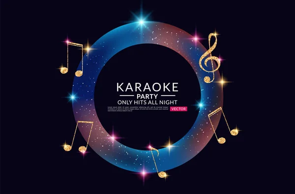 Karaoke Party Einladung Plakatentwurf Vorlage. Karaoke-Nachtflyer entwerfen. Musik-Stimme-Konzert. Vektorillustration — Stockvektor