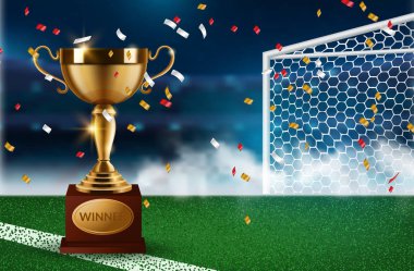 futbol 2020 dünya şampiyonası kupası arka plan futbol. Vektör çizimi