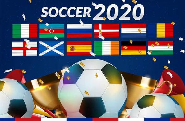 Soccer Poster design. Football Ball flyer concept. Design For Sport Bar ticket sale sport promotion. Tournament, Championship Flyer Design — Stock Vector
