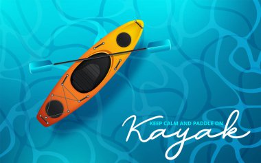 Kano vektör çizimi, su sporu kanosu. Vektör illüstrasyonu