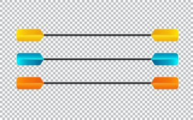 Kürekler ve kürekler vektör simgeleri ayarlandı. Spor kürek çekme, seyahat kanosu, aşırı illüstrasyon. Vektör illüstrasyonu