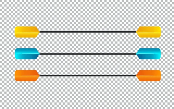 Paddel und Ruder Vektorsymbole gesetzt. Sport Rudern, Reisekajak, Aktivität extreme Illustration. Vektorillustration — Stockvektor