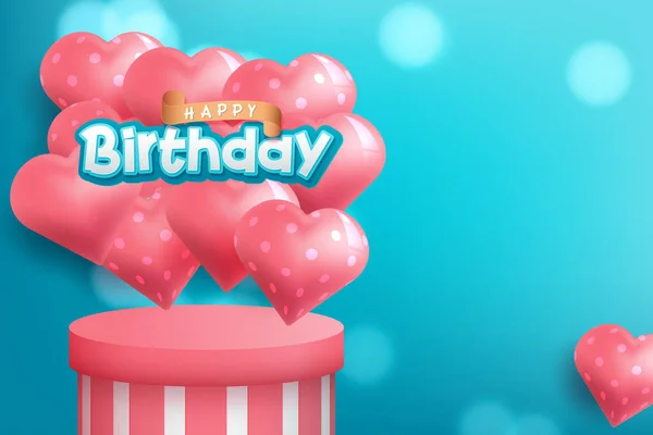 Realistisches Buntes Geburtstagsplakat Mit Luftballons Vektorillustration — Stockvektor