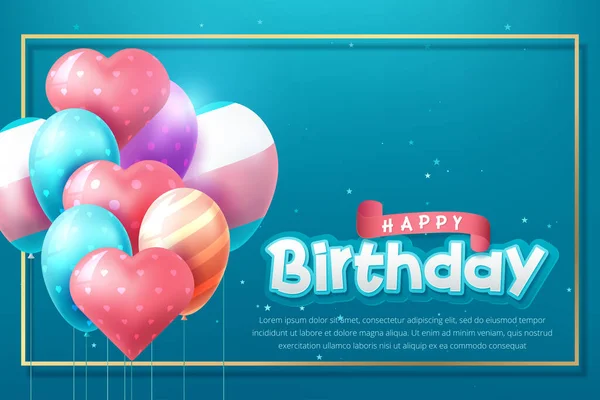 Feliz Aniversário Celebração Tipografia Design Para Cartão Felicitações Cartaz Banner — Vetor de Stock