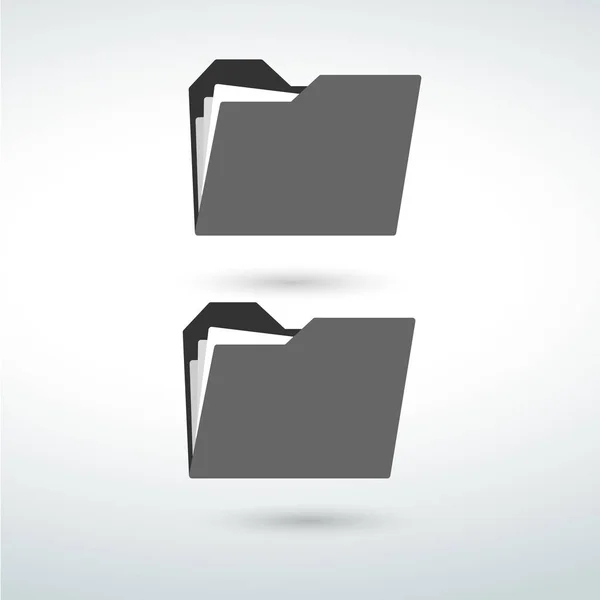 Ikona složky v moderní plochý izolované na šedém pozadí — Stockový vektor