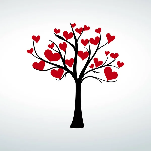 Árbol Abstracto Del Corazón Leído Sobre Fondo Blanco — Vector de stock