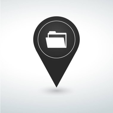klasör PIN harita PIN simgesi beyaz bir arka plan üzerinde.