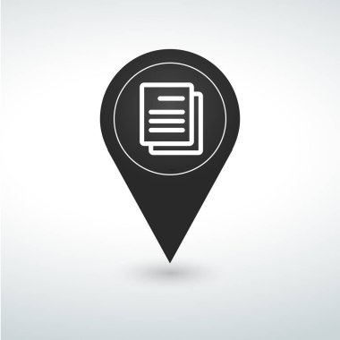 belgeler PIN harita PIN simgesi beyaz bir arka plan üzerinde.