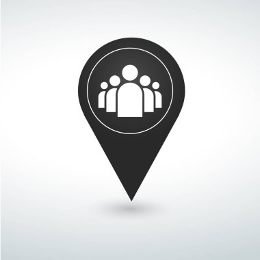 birçok kişi harita PIN simgesi beyaz bir arka plan üzerinde pin..